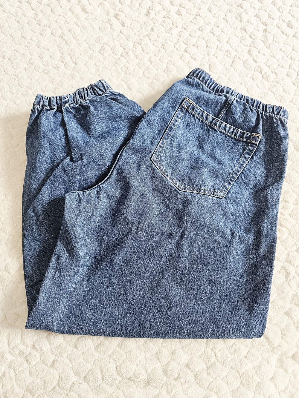 Gap Soft Elastic-Waist Blue Denim Jeans Large